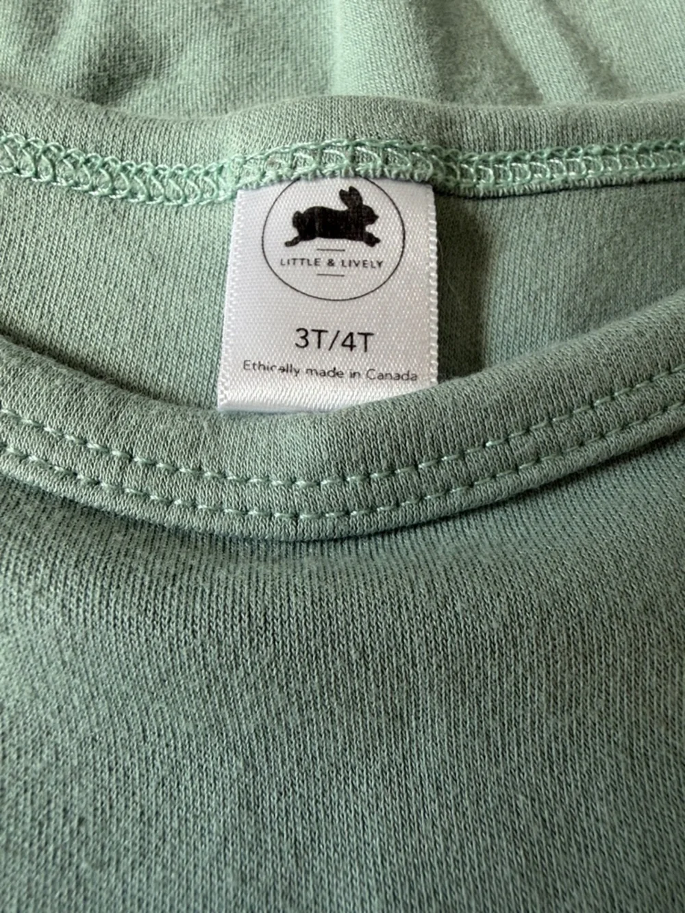 Little & Lively Eucalyptus Long-Sleeve Ruffle Shoulder Tee - Sage Green - Picture 4 of 4